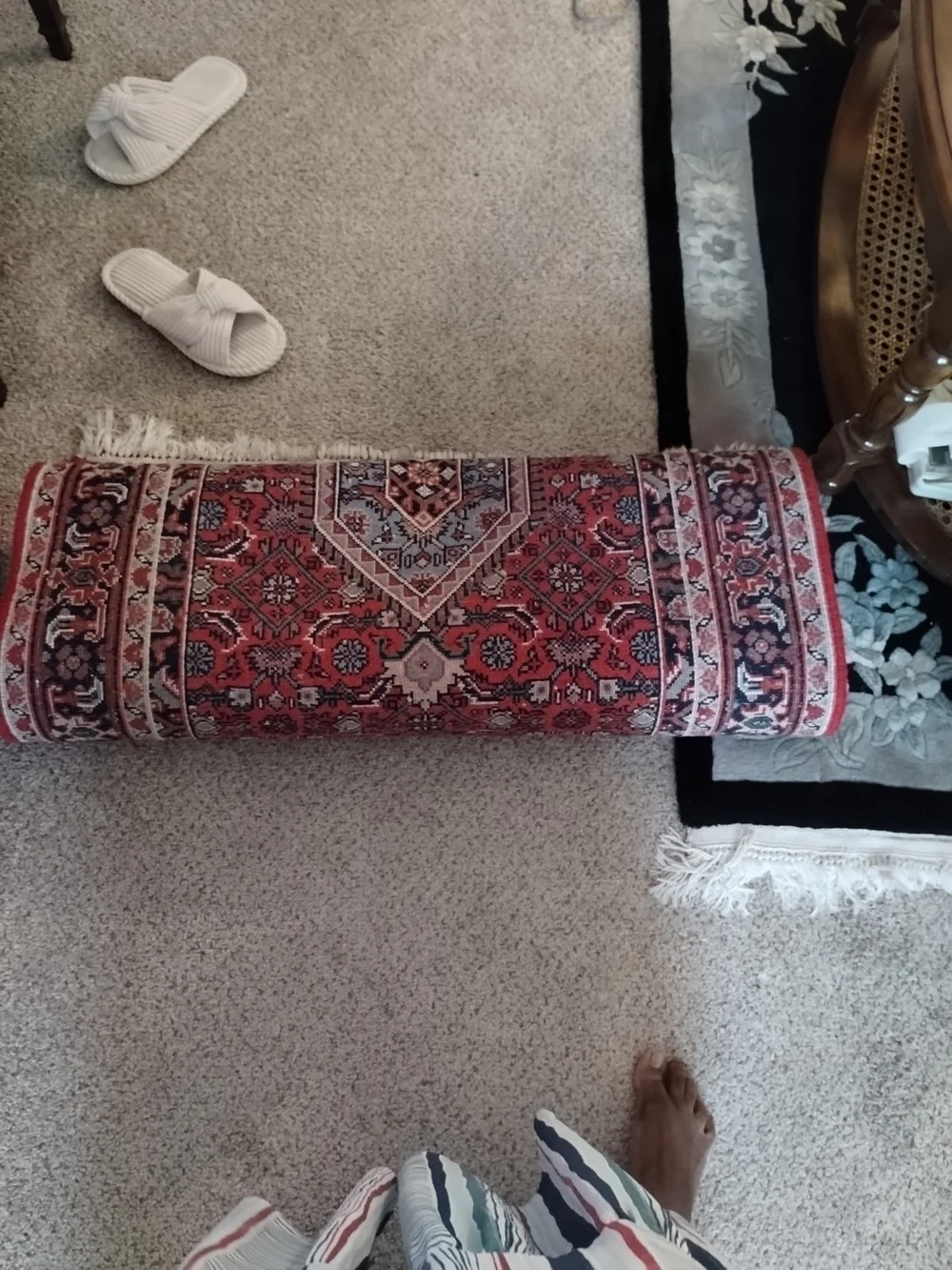 Red Patterned Door Mat - Classic Accent Rug